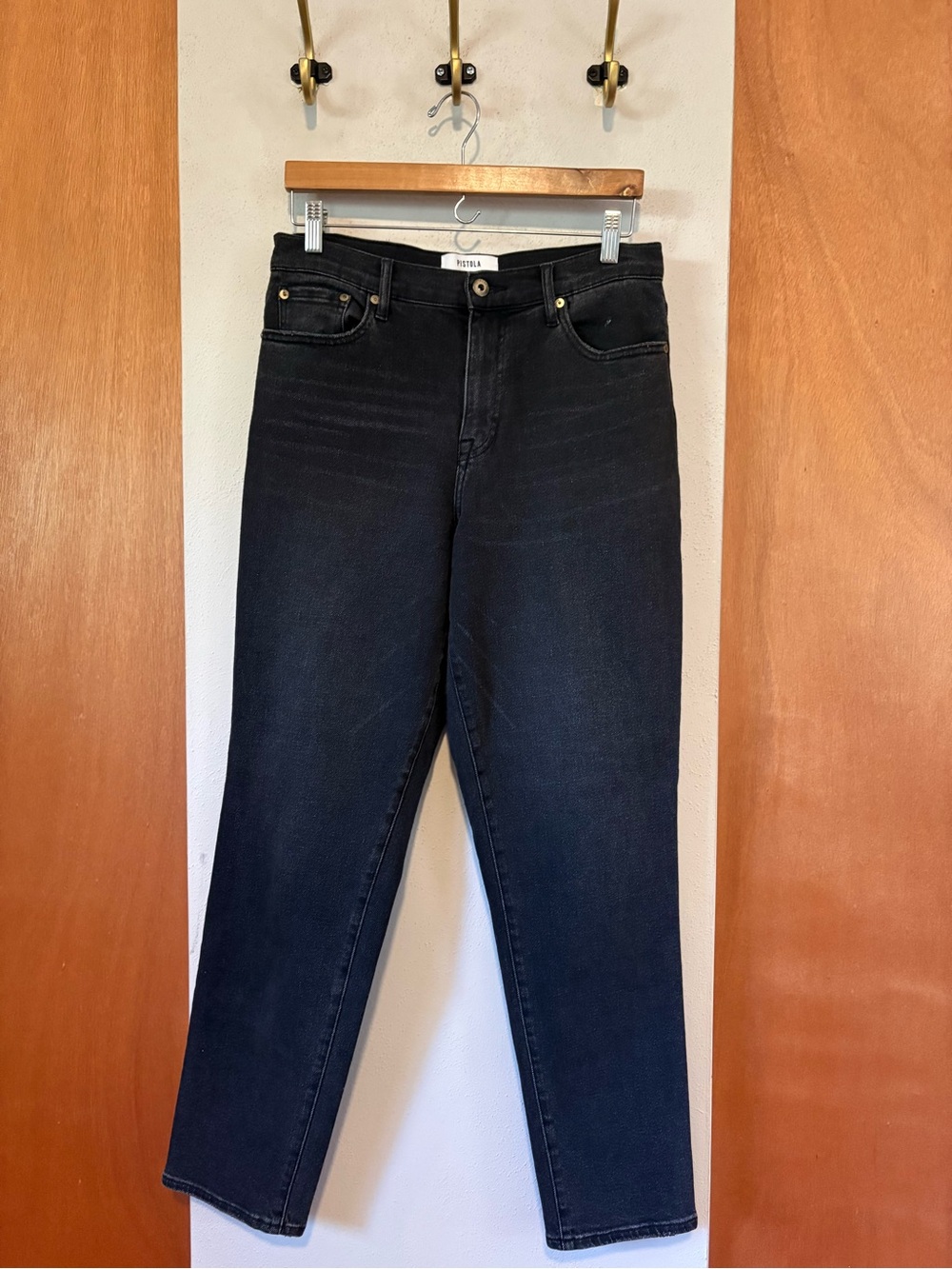 Pistola Black High-Rise Straight Leg Jeans, size 29
